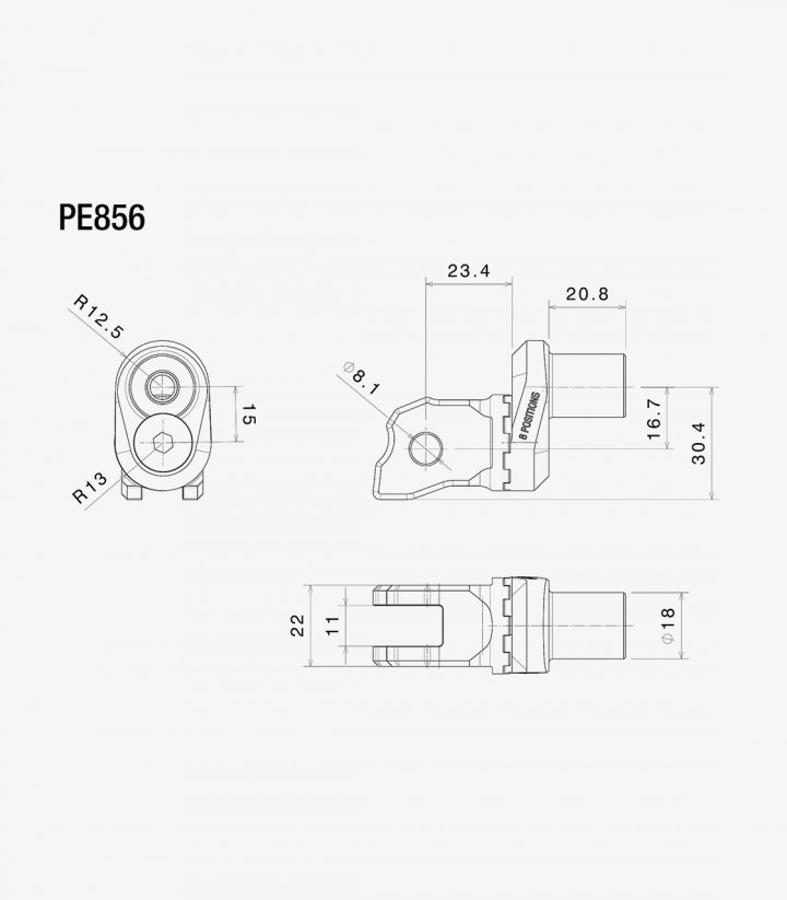 Rizoma Eccentric Footpeg Mounting Kit Aprilia RS 457/660, Aprilia RSV4 1100, Aprilia Tuono 457/660/V4, KTM 790/890 Duke (21-25) 