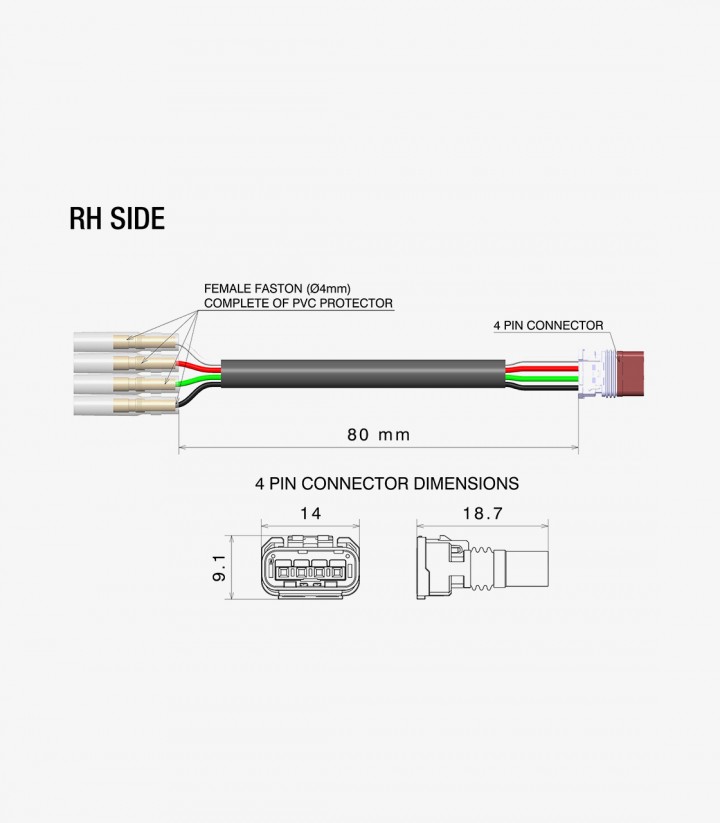 Rizoma Rear Turn Signals Wiring Kit for KTM 1390 Super Duke R / EVO, 990 Duke (24-25). EE218H