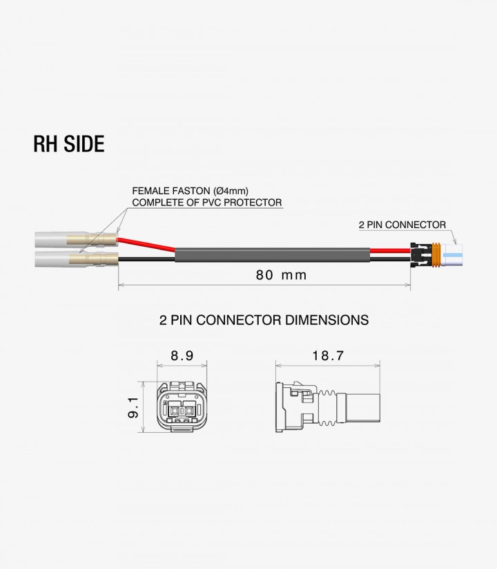 Kit Cableado Intermitentes Delanteros Rizoma para KTM 1390 Super Duke R / EVO, KTM 990 Duke (24-25) EE217H