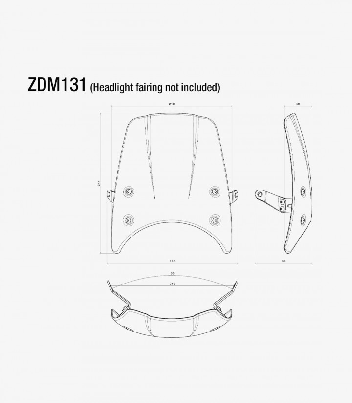 Adaptador Cúpula Rizoma Ducati Scrambler 400 / 800 (15-22) ZDM131B