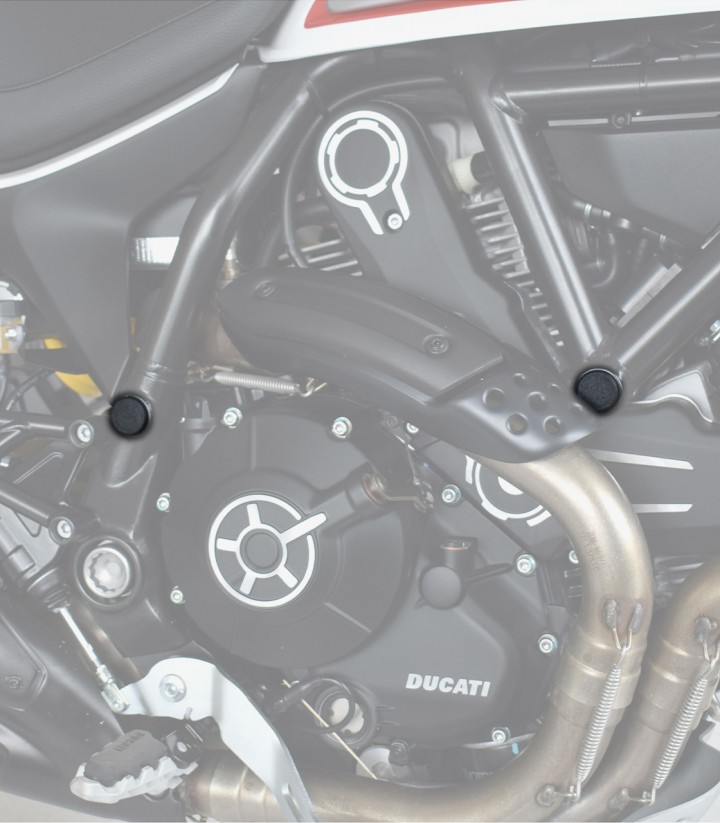 Puig Frame Caps Ducati Monster 797, Scrambler 800 / Sixty2 (15-26) in Black 9632N