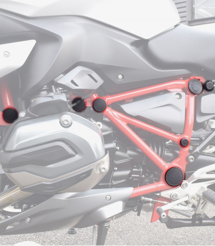 Puig Frame Caps BMW R1200GS / Rallye, R1250GS, R1200/250GS Adventure (13-24). in Black 9332N