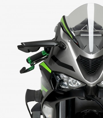 Puig Aileron Mirrors in Black for Kawasaki Ninja 400, ZX-6R / 10R / 10RR (18-26) 21285N+21286N