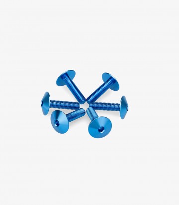 Puig 6 M5x20 Screws Kit with Ø13.9 mm Head in Blue 21766A