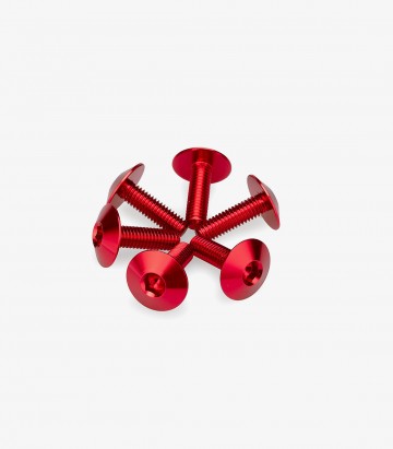 Kit 6 Tornillos M6x20 con Cabeza Ø16,8mm Rojo Puig 21765R