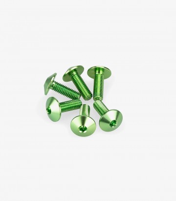 Kit 6 Tornillos M5x15 con Cabeza Ø11,8mm Verde Puig 21763V
