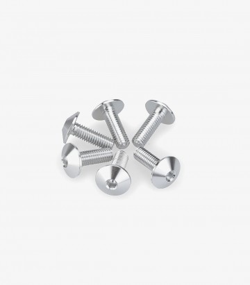 Kit 6 Tornillos M5x15 con Cabeza Ø11,8mm Plateado Puig 21763P