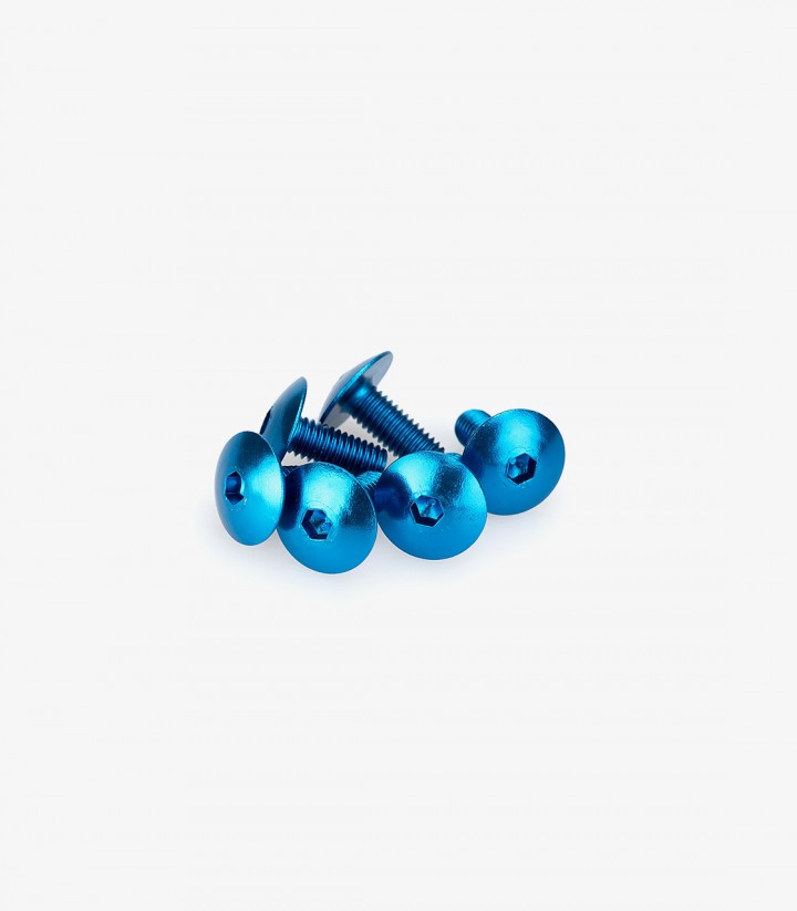 Puig 6 M5x15mm Domed Screws in Blue 0611A