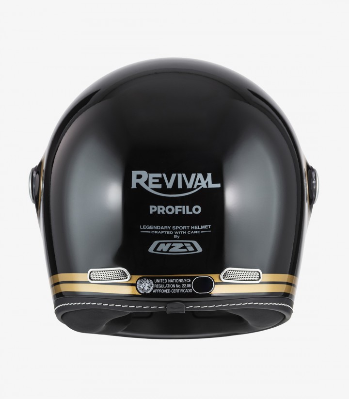 Casco Integral NZI Revival Negro y Dorado 150346A018