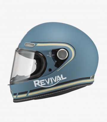 Casco Integral NZI Revival Azul y Negro Mate