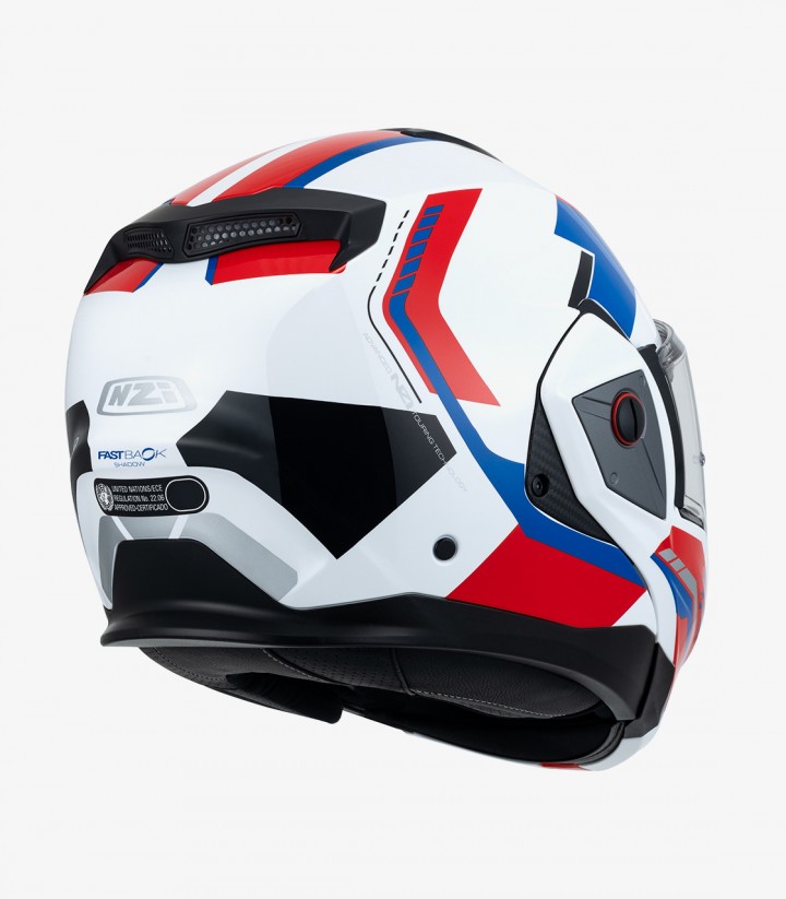 Casco Modular NZI Fastback Duo Shadow Blanco, Rojo y Azul