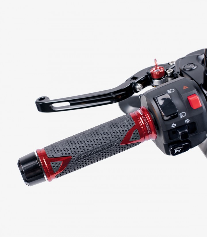 Puños de moto Radikal 123mm color Rojo de Puig 8191R