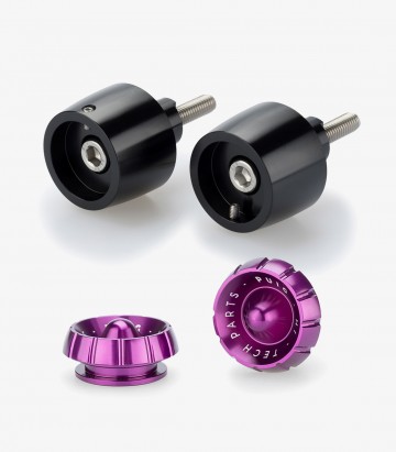 Contrapesos Thruster 20442N+9420L Puig color Lila para Kawasaki Ninja 650, Z650, Ninja 7 Hybrid
