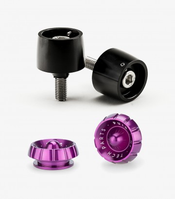 Puig Thruster 9876N+9420L Bar Ends in Purple for Yamaha MT-07 Tracer, Tracer 7/700/GT