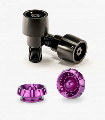 Contrapesos Thruster 9416N+9420L Puig color Lila para Yamaha FZ, MT, TDM, T-MAX, XJ6, XJR, X-MAX, XSR, YZF