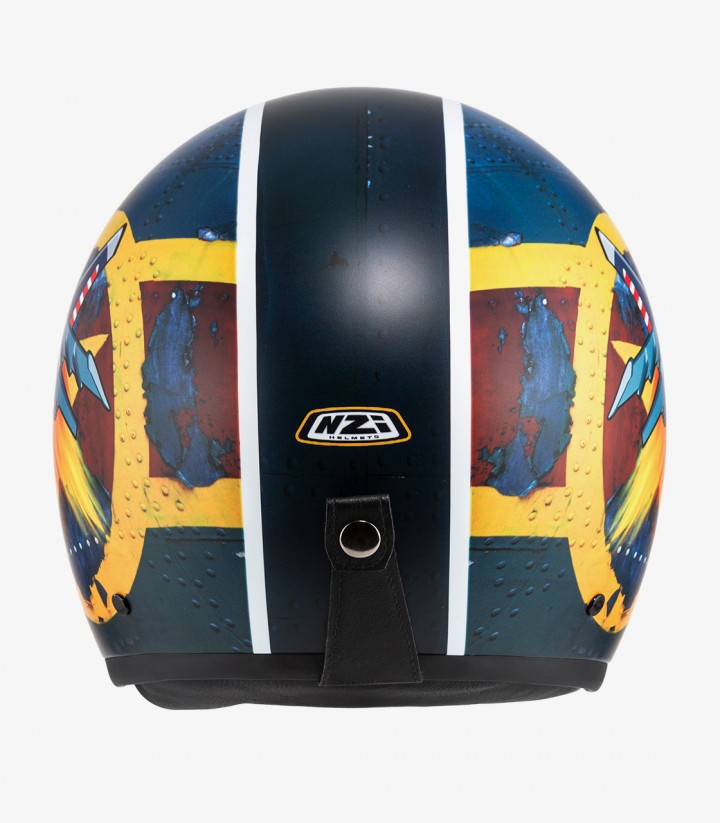 NZI Hopper Duck Matte Blue Open Face Helmet