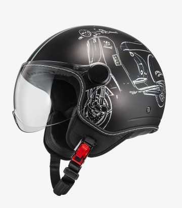Casco Jet NZI Art B-Vespa Turia Negro Mate