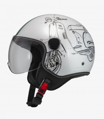 Casco Jet NZI Art Vespa Turia Blanco