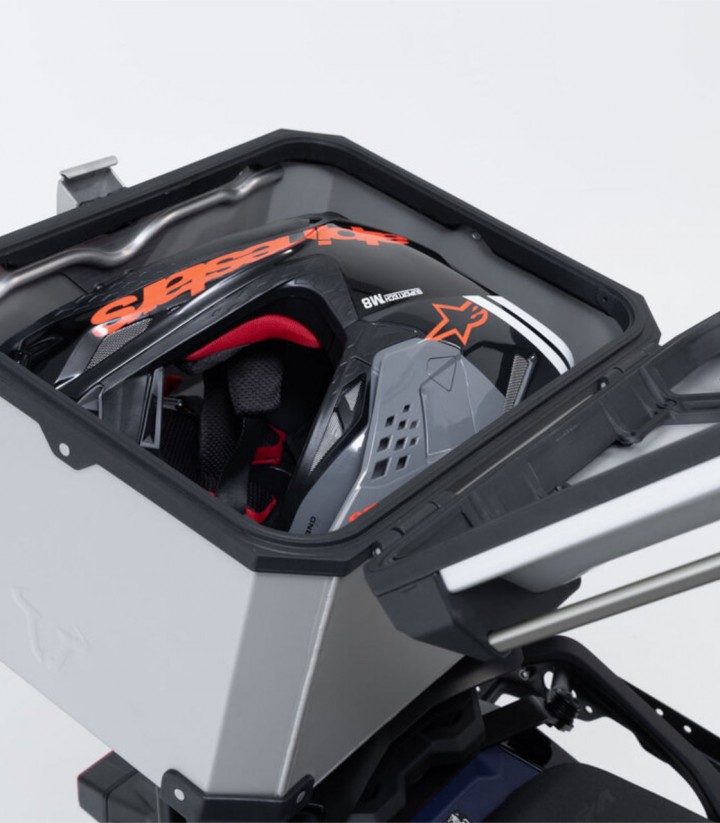 Maleta Superior con Soporte TRAX ADV Plateada 38 L BMW R 1250 GS (21-24), F 900 GS Adventure (23) SW-MOTECH GPT.07.904.70100/...
