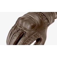Brown leather motorcycle gloves
